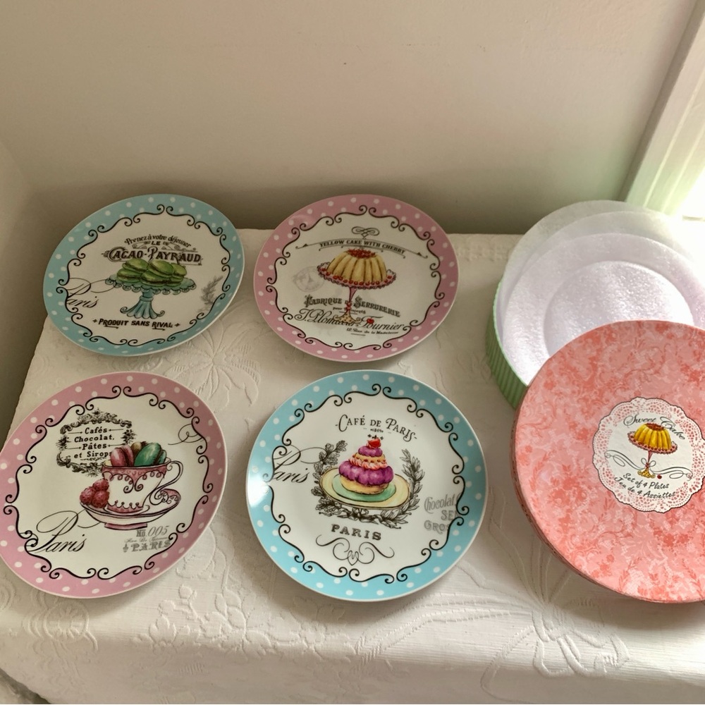Paris French Dessert Plates Boxed Set